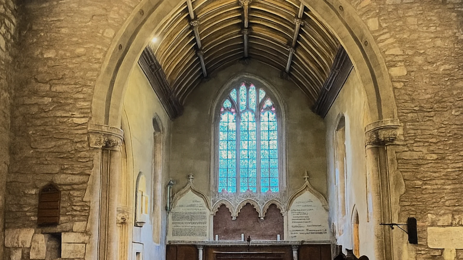 An image of the chancel in St Michael's Church taken from the Nave