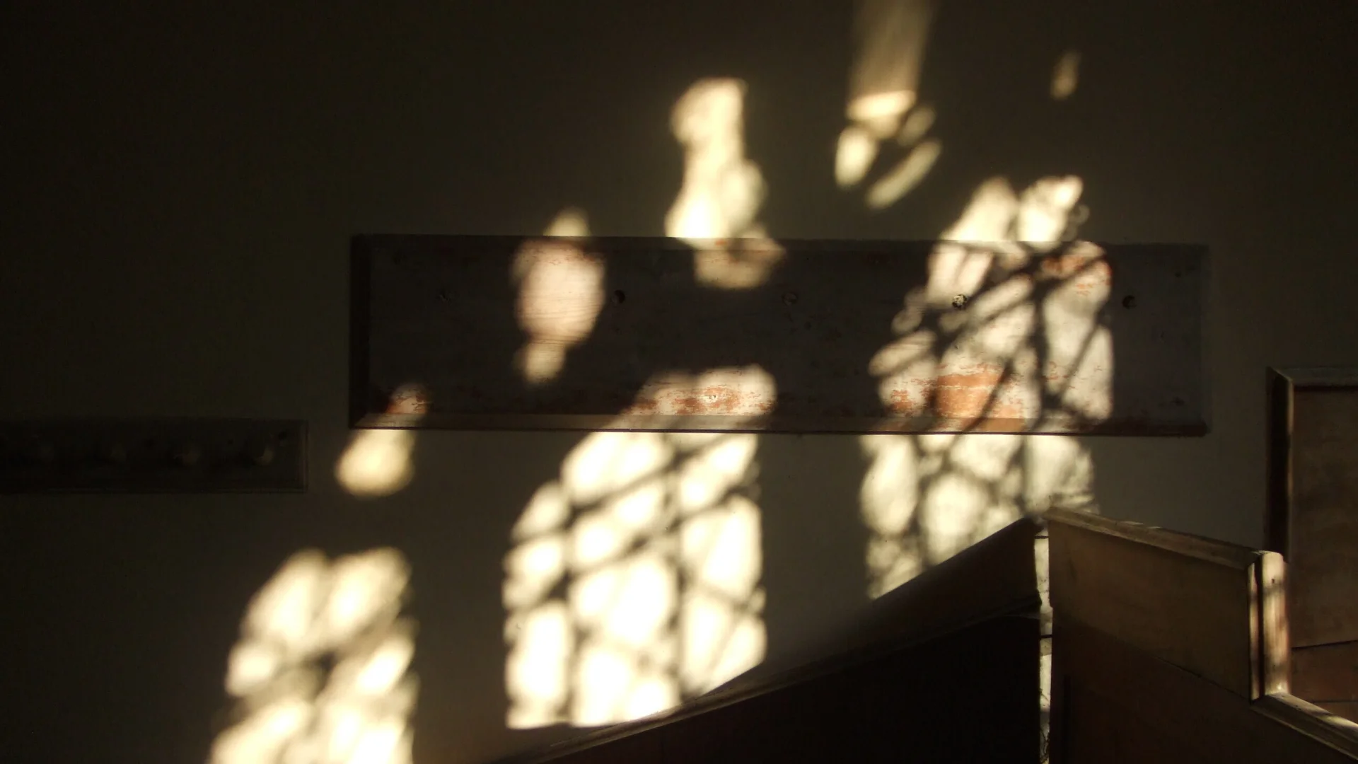 Sunlight pouring through the window