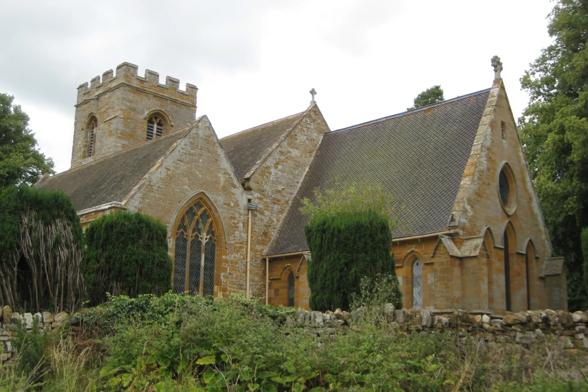 Local ironstone church with tower
