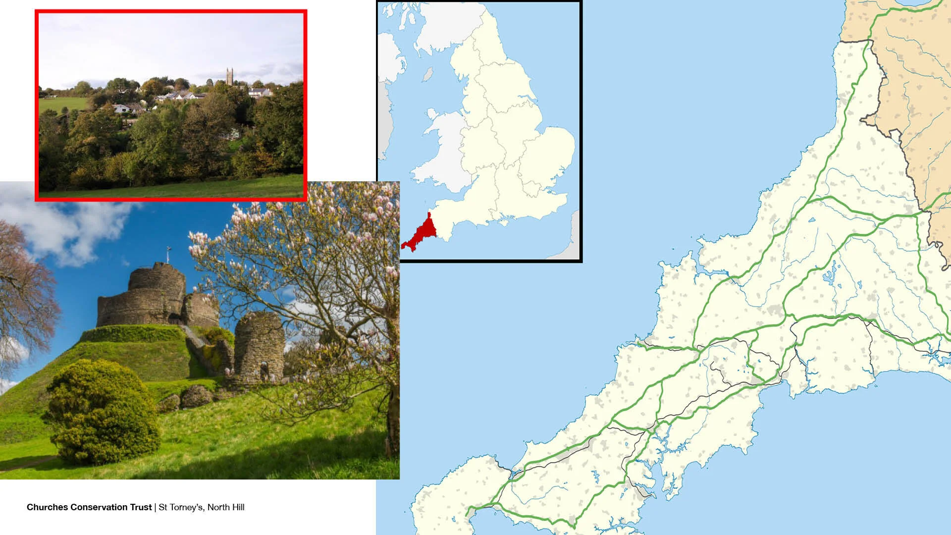 Images and maps demonstrating the geographic position of North Hill.