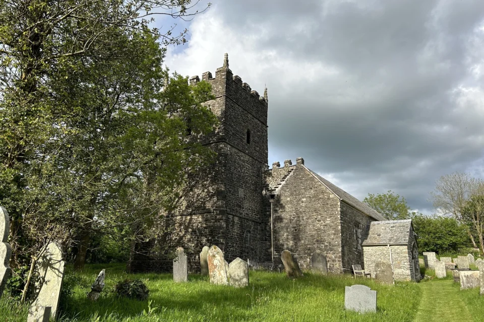 The stone built church viewed from the grave yard