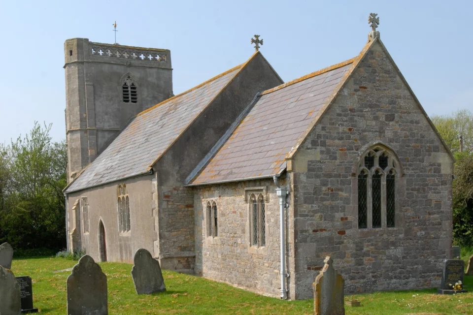 External view of the stone built church and slate roof