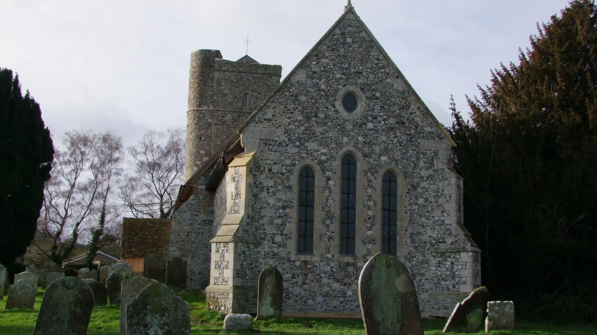 Exterior view from the graveyard