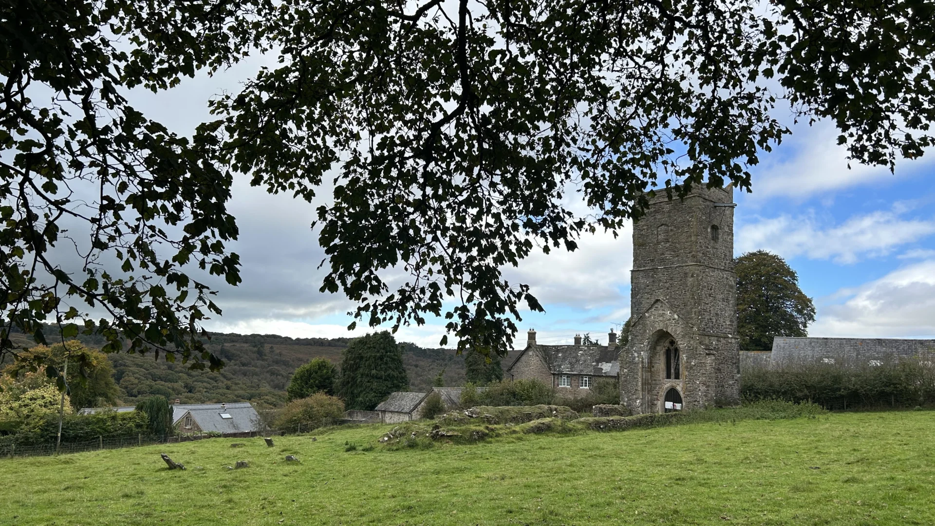 St James tower Upton in its landscape