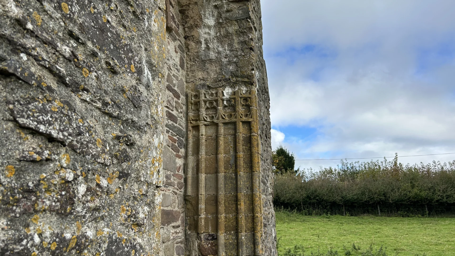 Close up of tower at St James Church, Upton