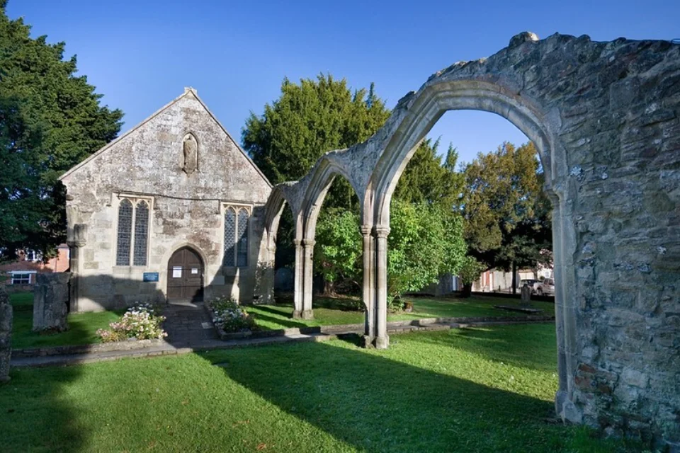 Exterior of the church viewed from the town square