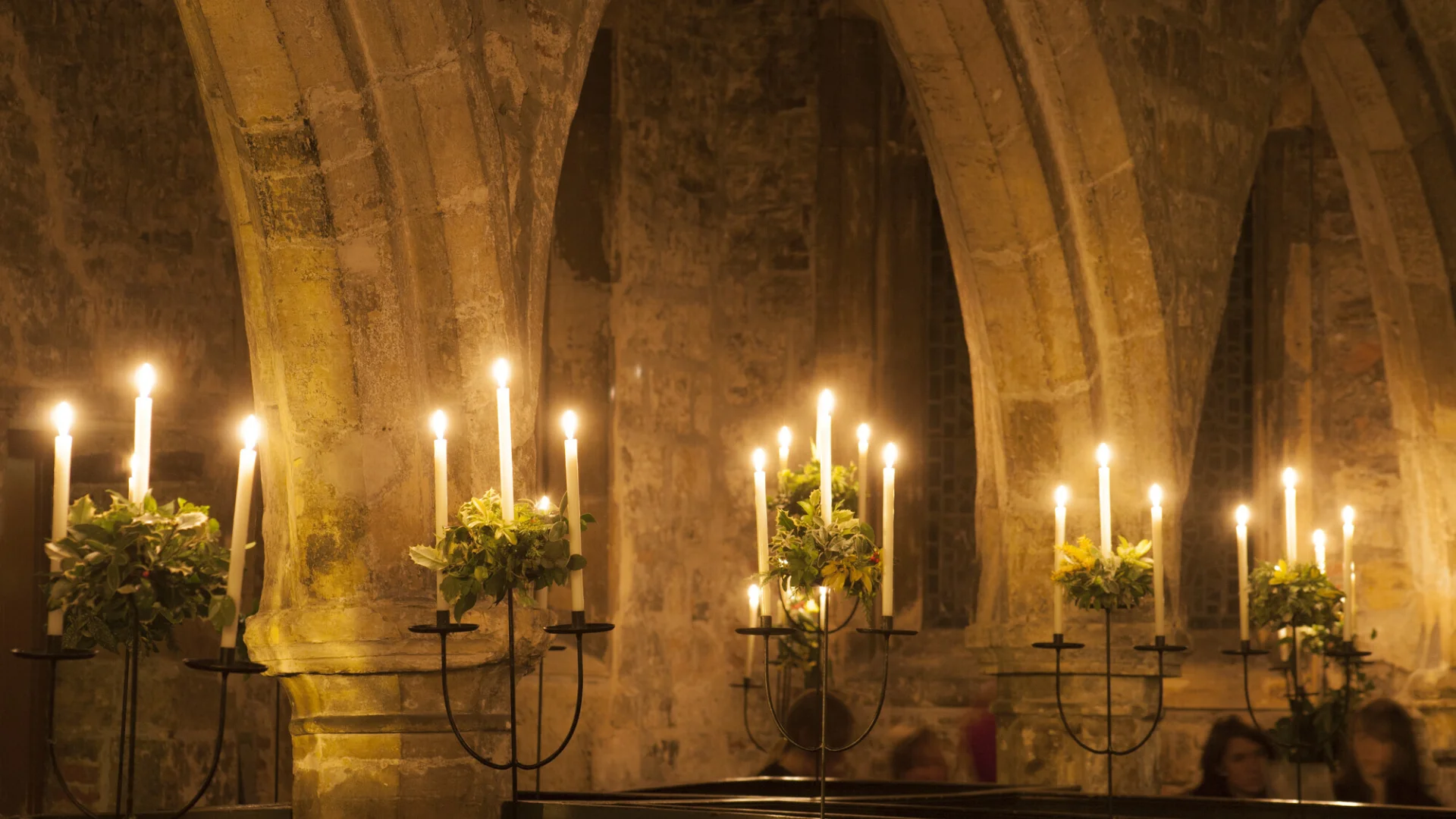 Candles amongst the arches at Holy Trinity, York.