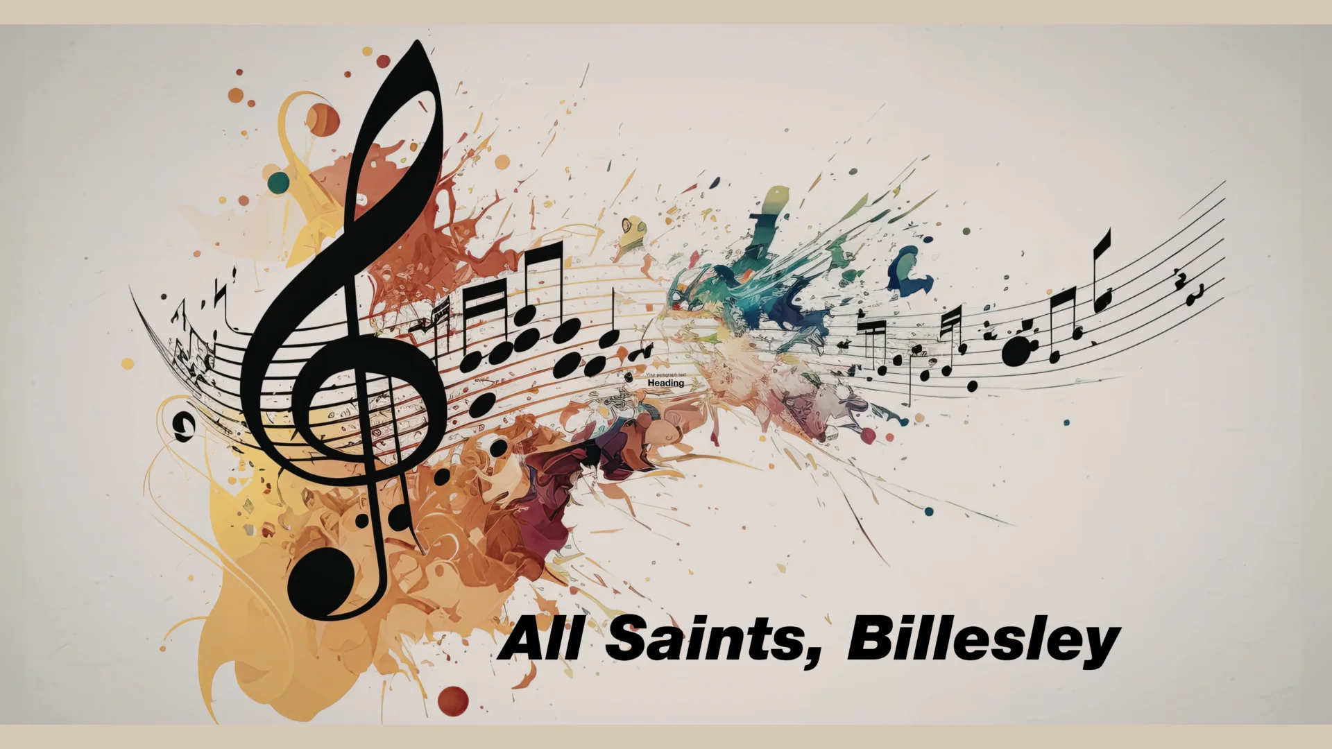 Music notes and paint splashes illustration