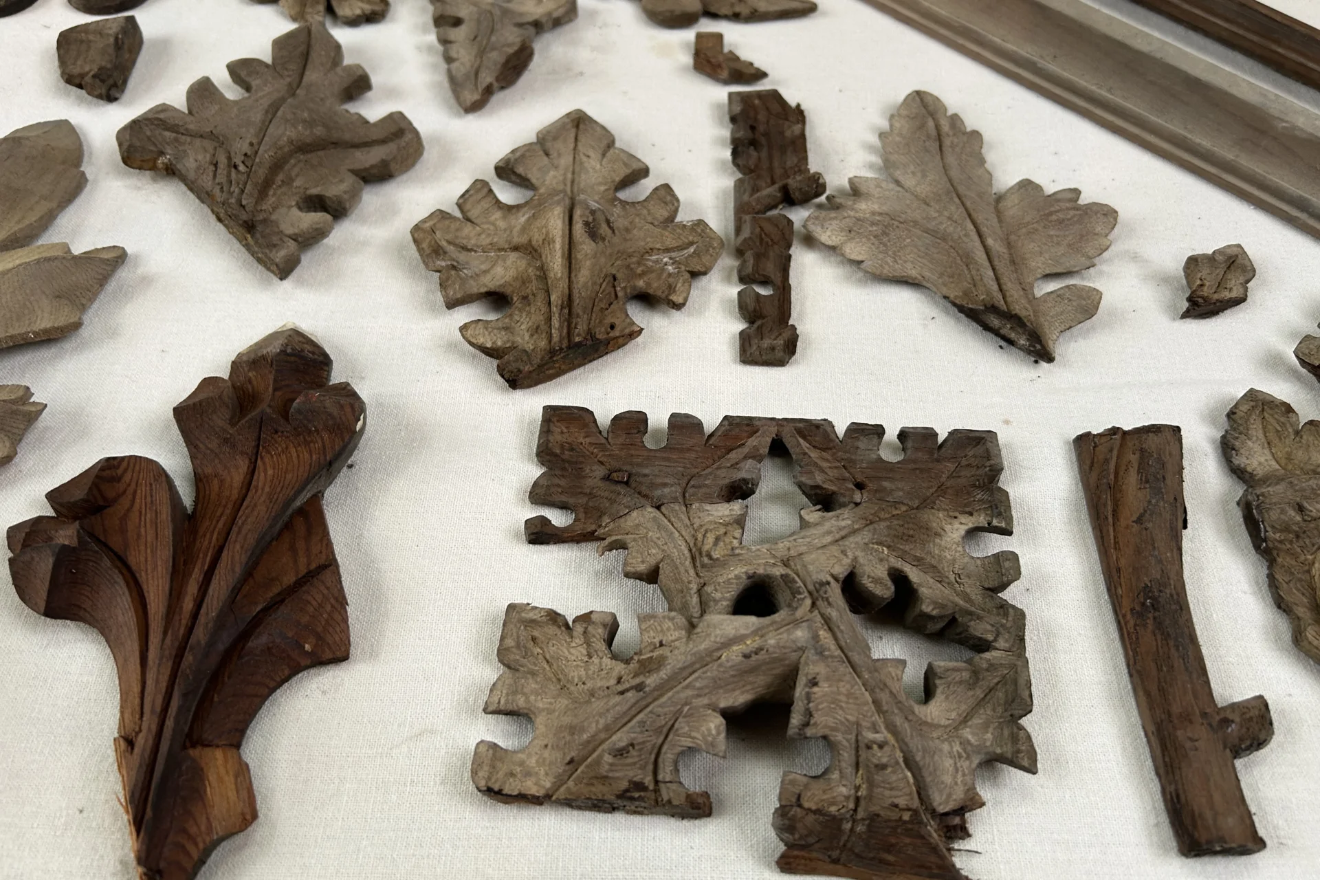 Pieces of ceiling at All Saints' Langport