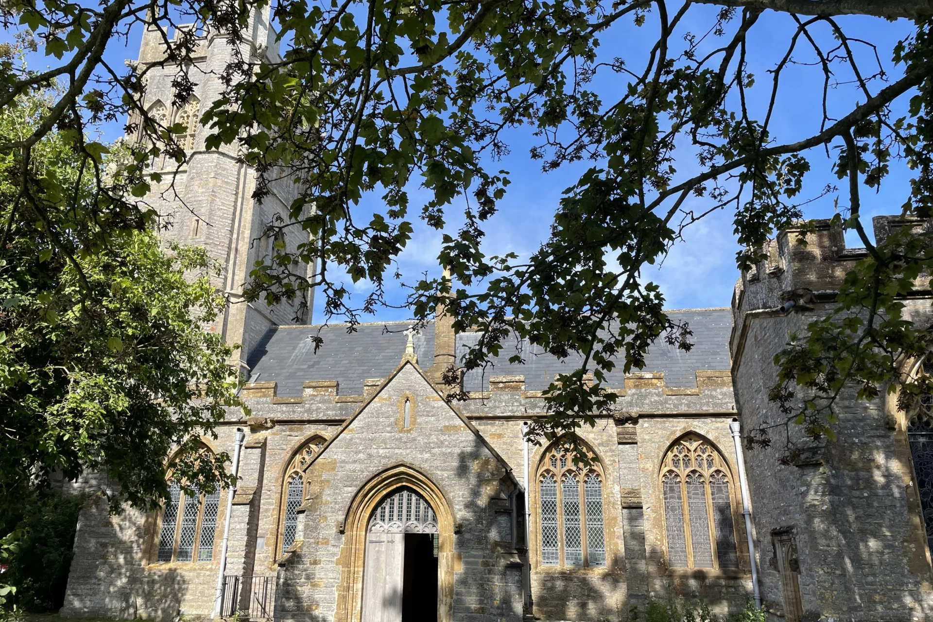 Front exterior of All Saints' Church, Langport