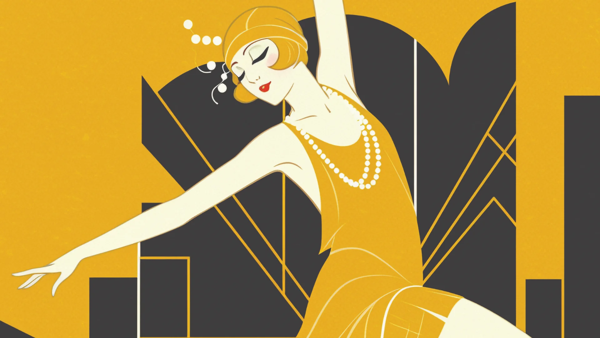 Flapper girl dancing illustration