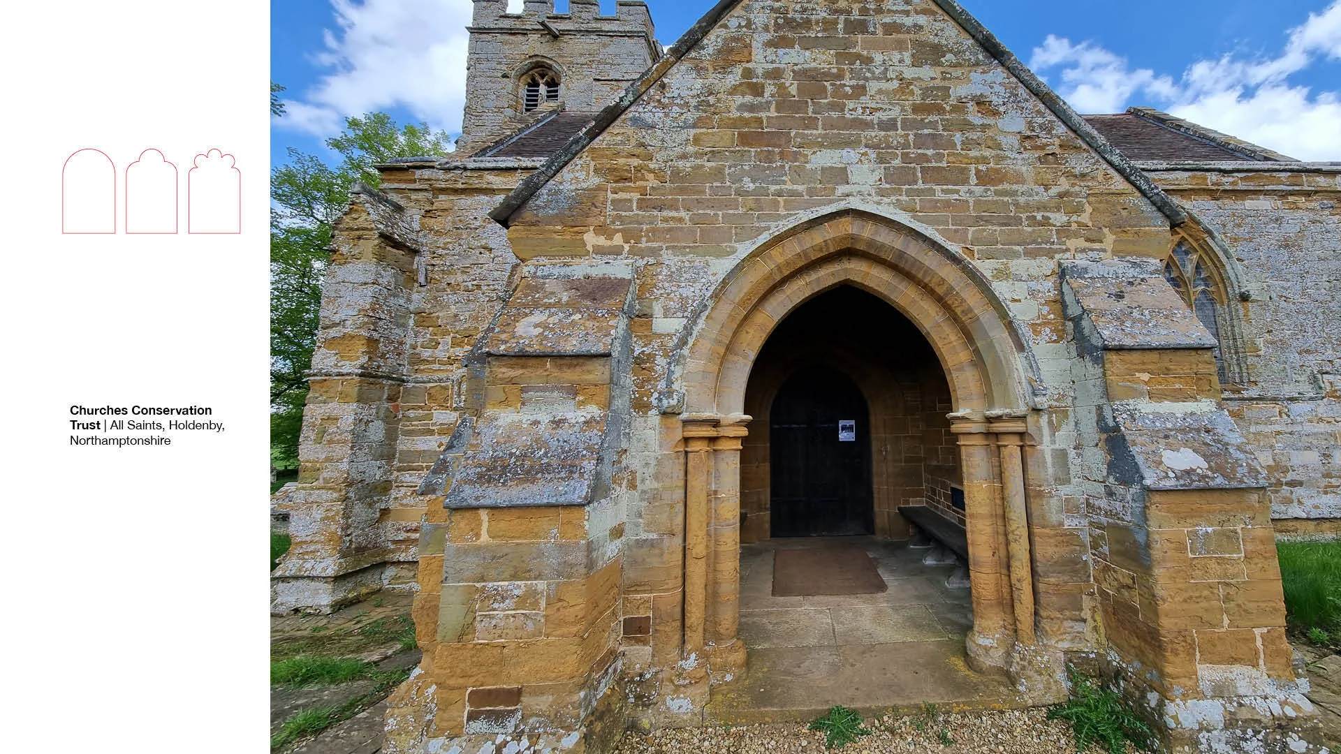 Yellow stone church archway