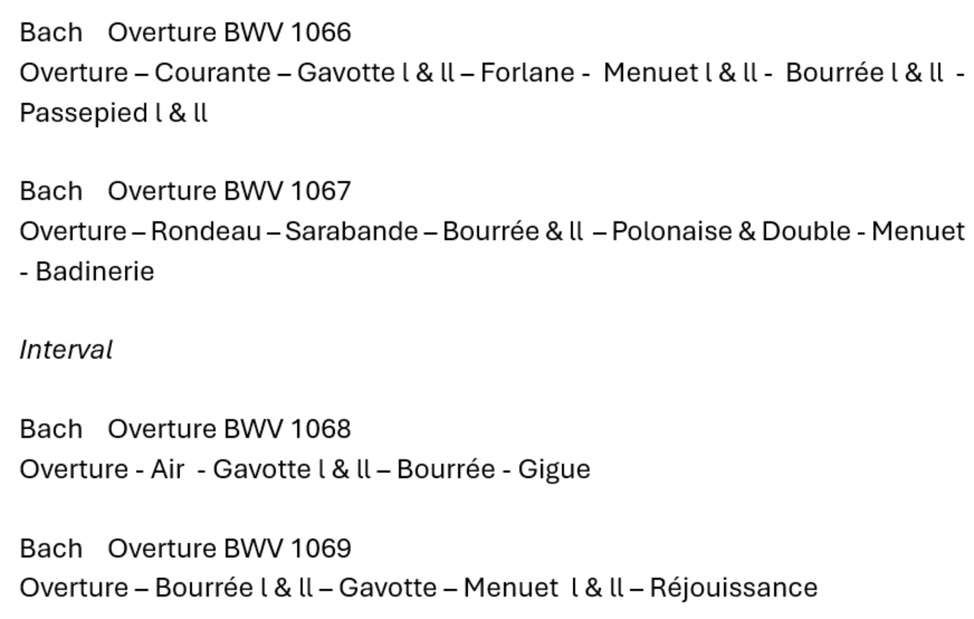 Bach Music for Awhile programme