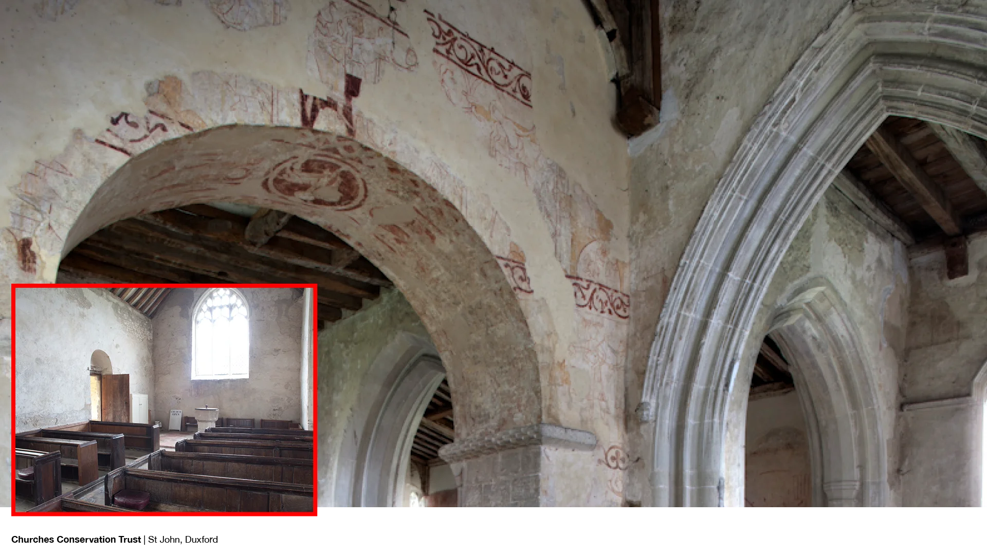 Wall paintings inside church