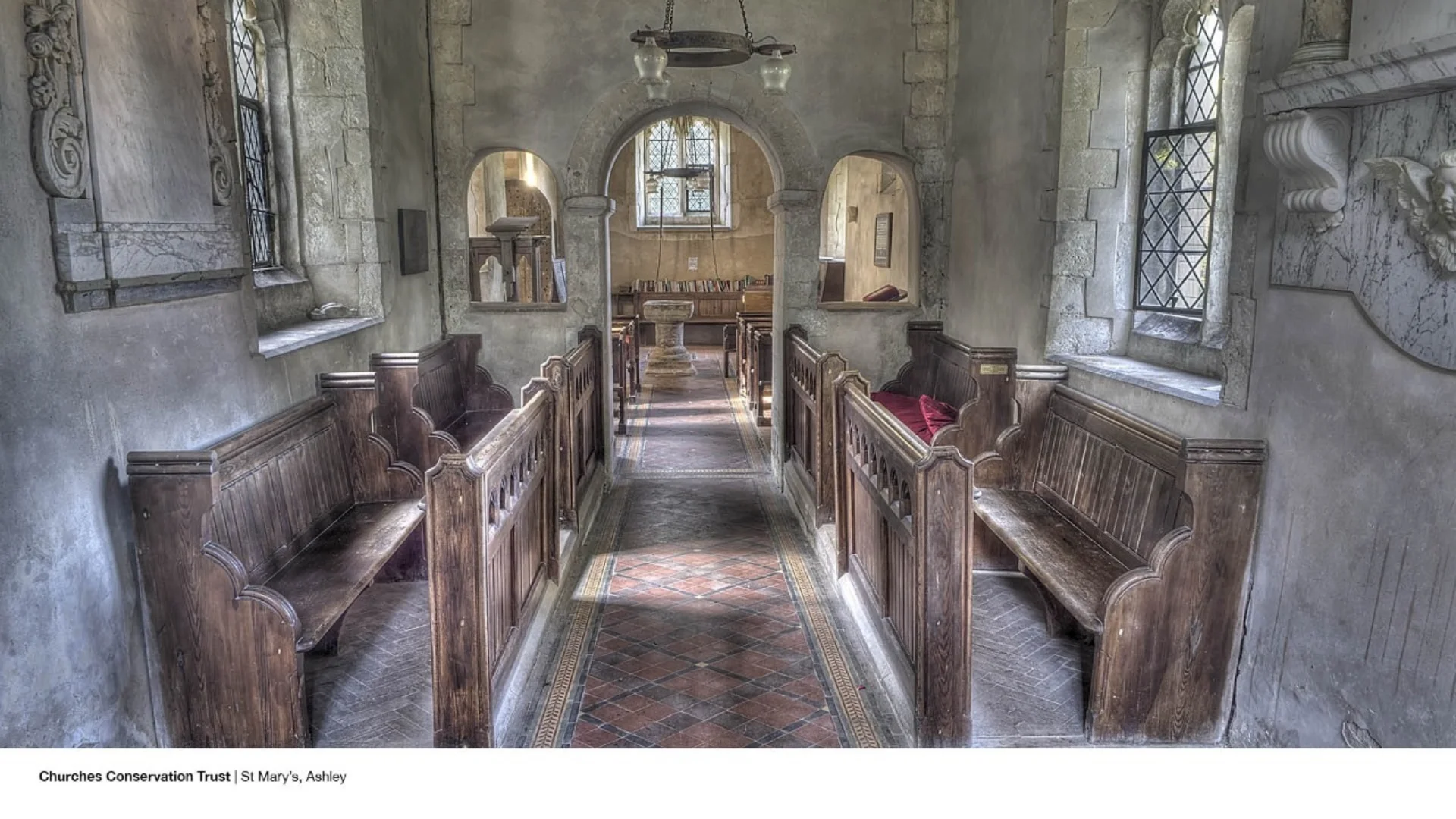 Interior of St Mary's Church in Ashley